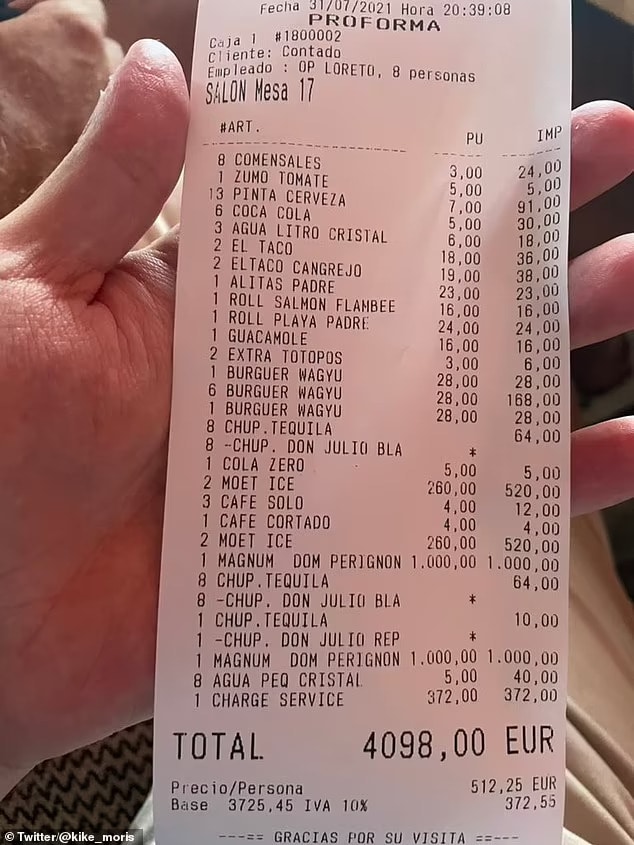 شخص أنفق 3500 دينار أردني في مطعم ثم اشتكى من دفع إكرامية